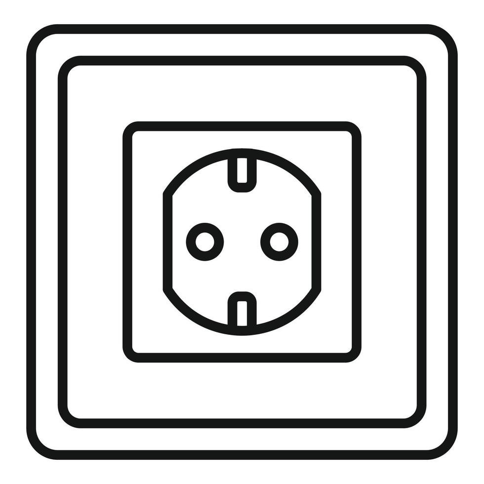 Type f power socket icon, outline style vector