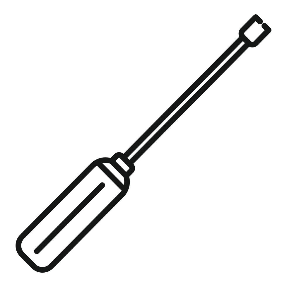 Shoe repair screwdriver icon, outline style vector