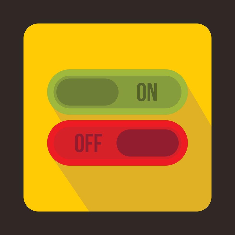 Yes and No button icon, flat style vector