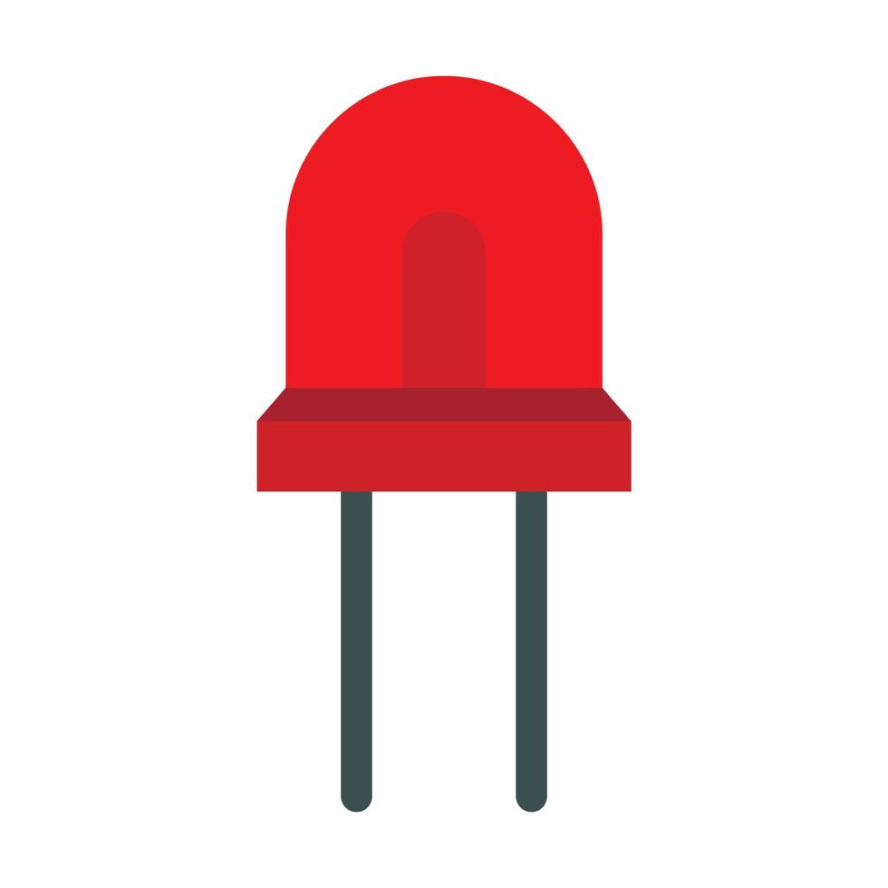 icono de lámpara halógena roja, tipo plano vector