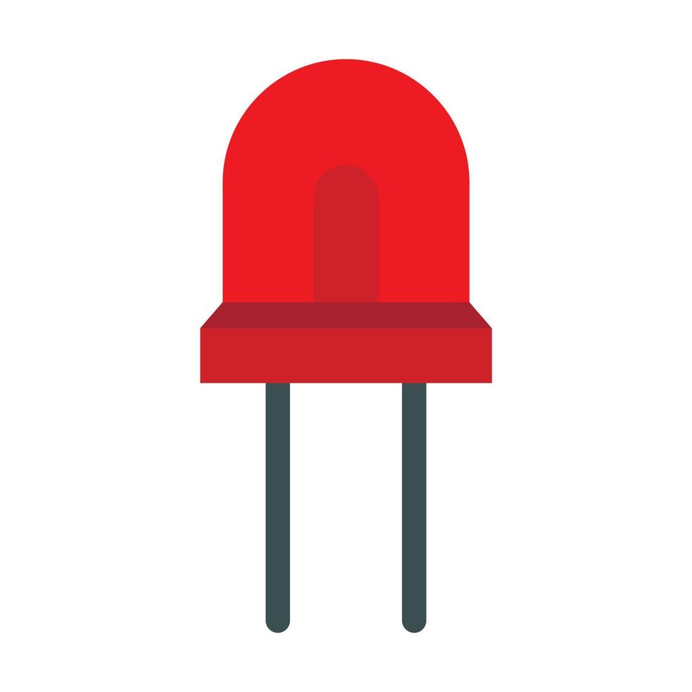 Red halogen lamp icon, flat style vector