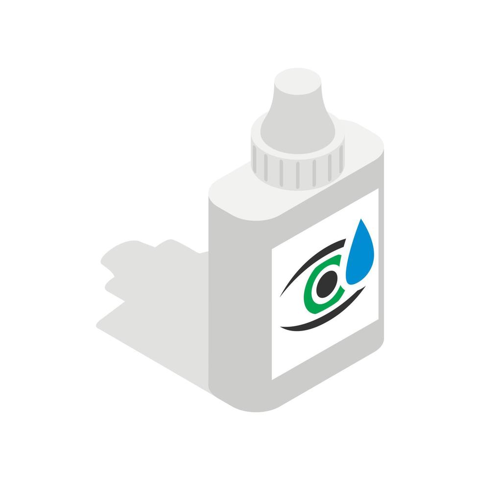 Eye drops icon, isometric 3d style vector