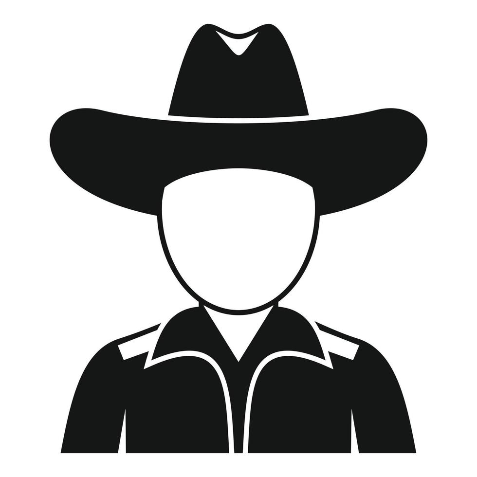 icono de vaquero, estilo simple vector