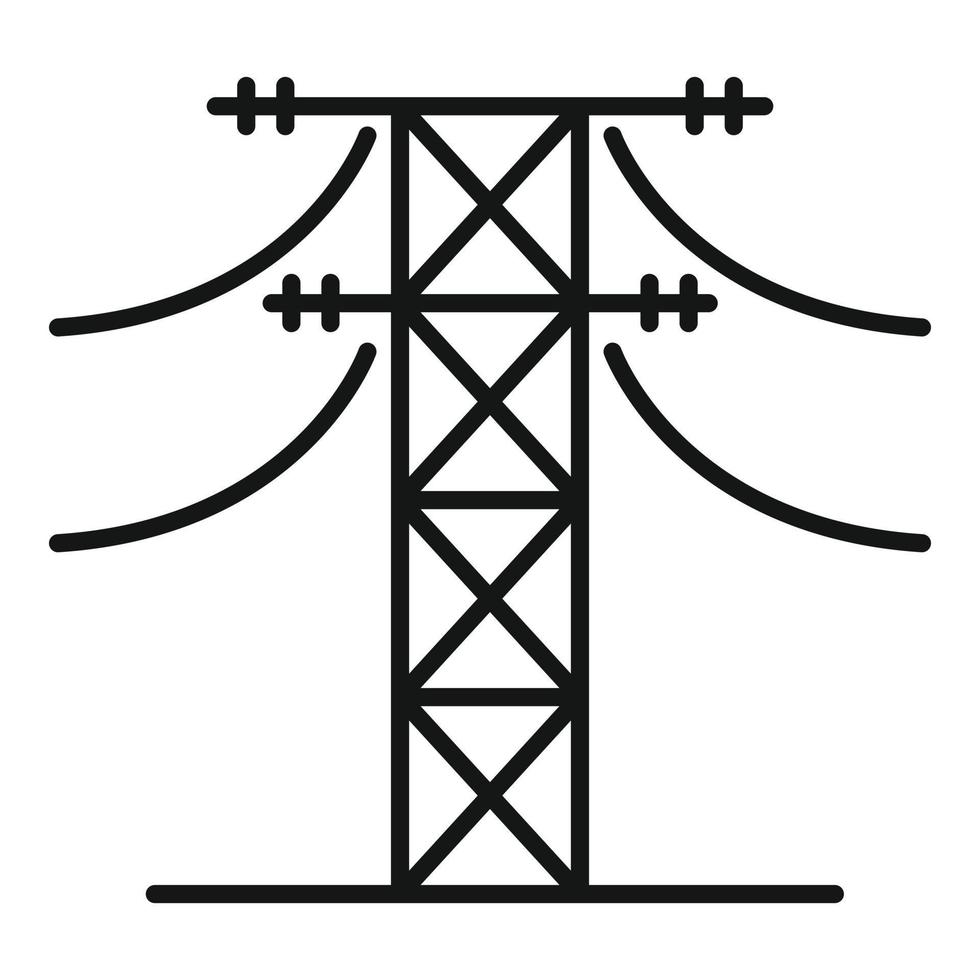 icono de torre eléctrica de energía, estilo de contorno vector