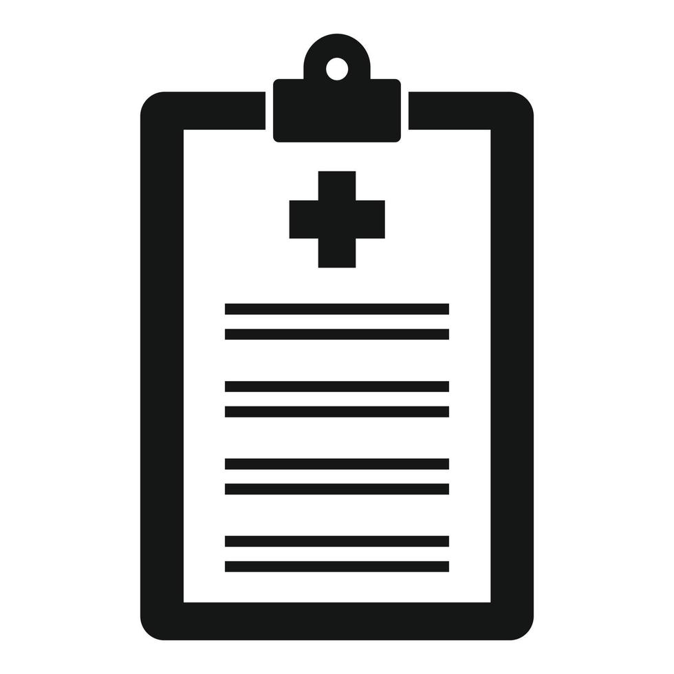 Medical clipboard icon, simple style vector