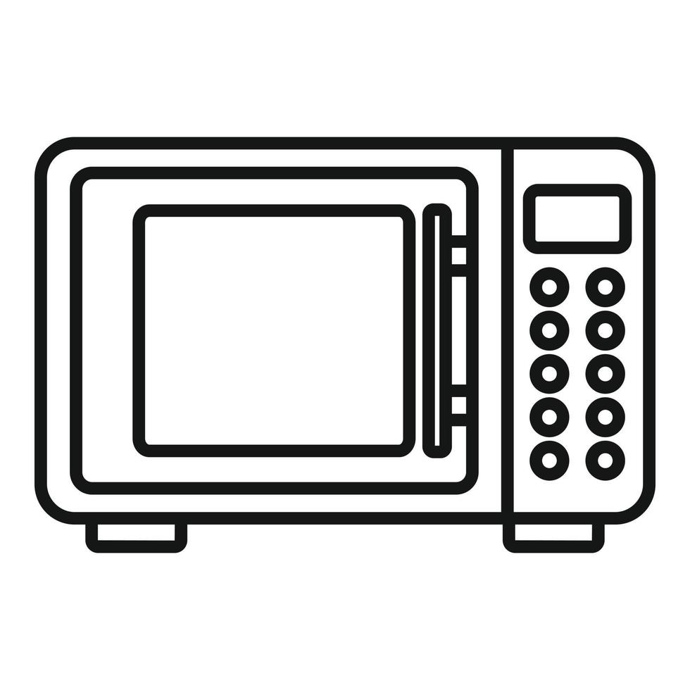 icono de radiación de microondas, estilo de esquema vector