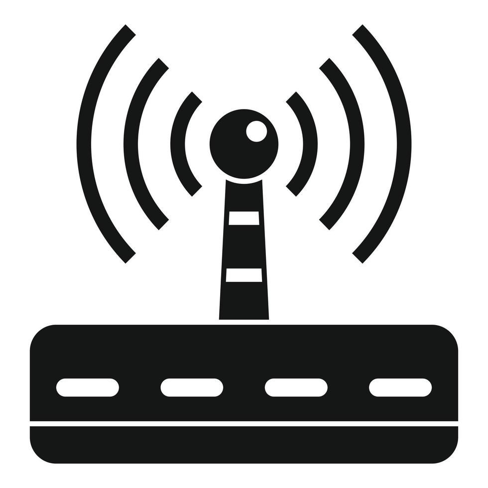 Wifi router radiation icon, simple style vector