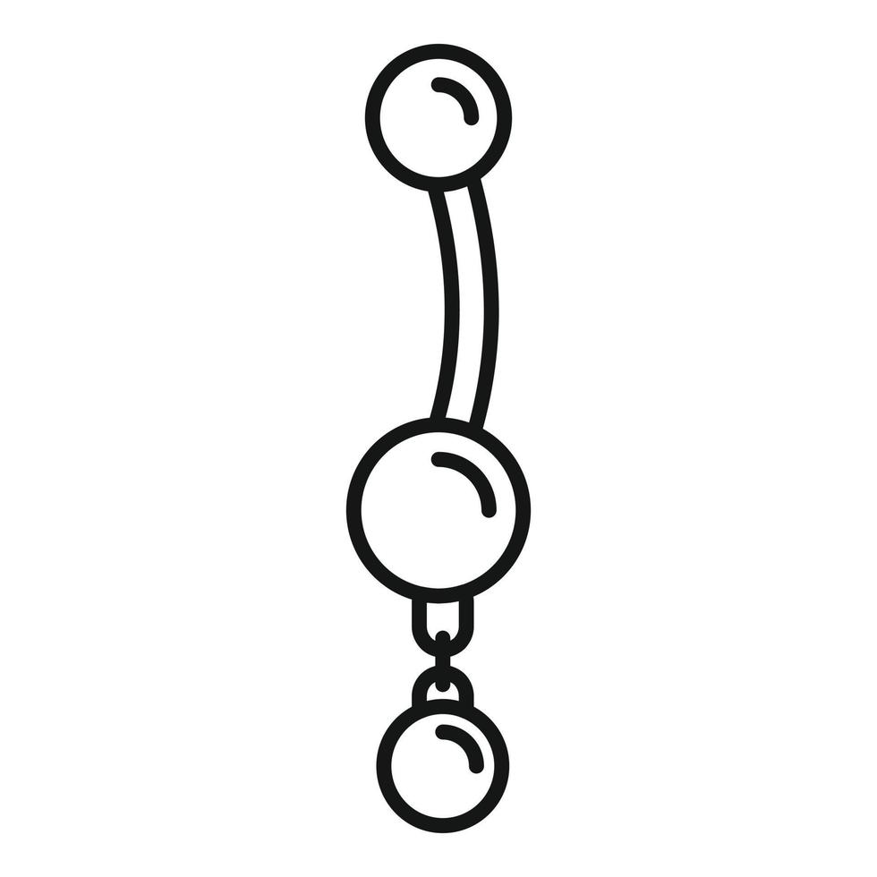 Pearl piercing icon, outline style vector
