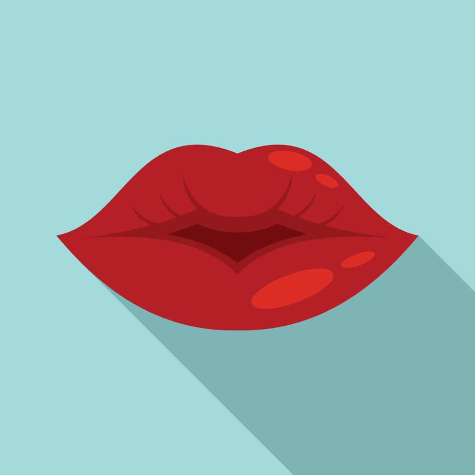 Beauty kiss icon, flat style vector