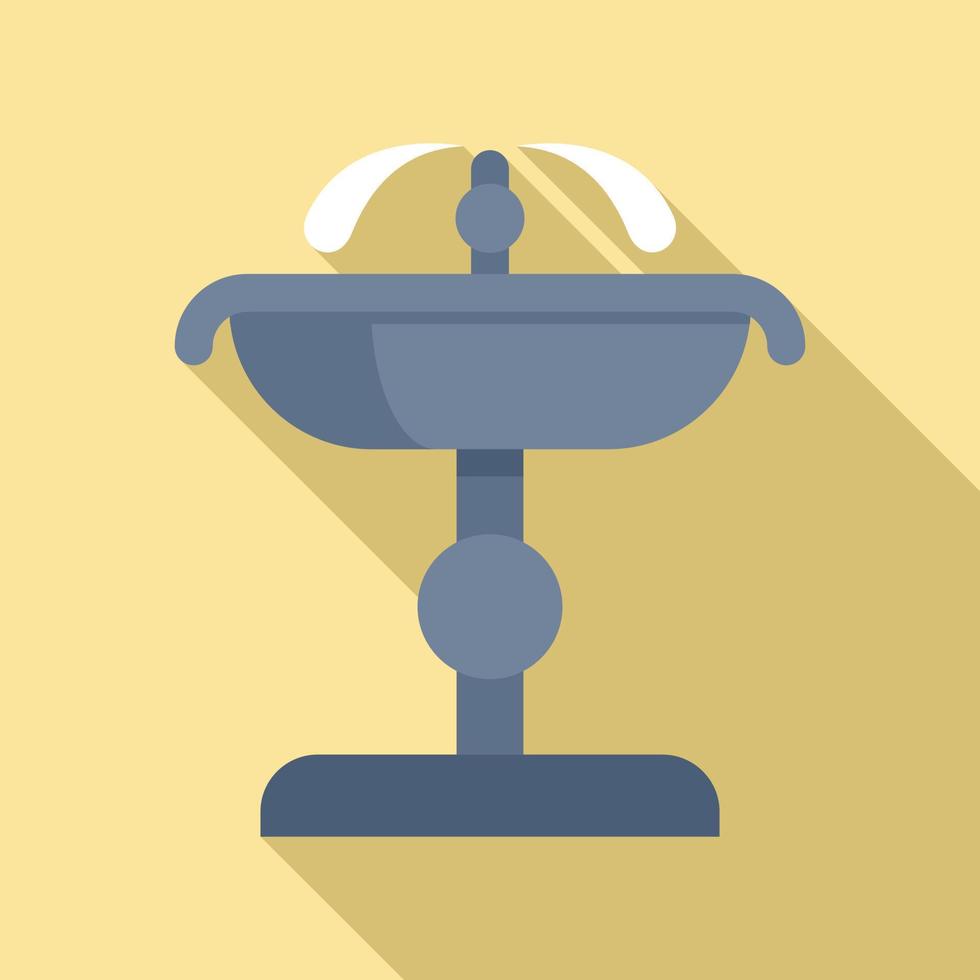 City drinking fountain icon, flat style vector