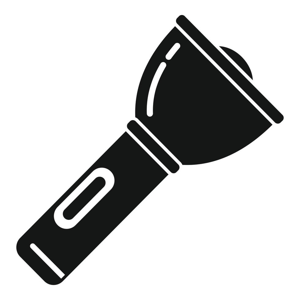 Policeman flashlight icon, simple style vector