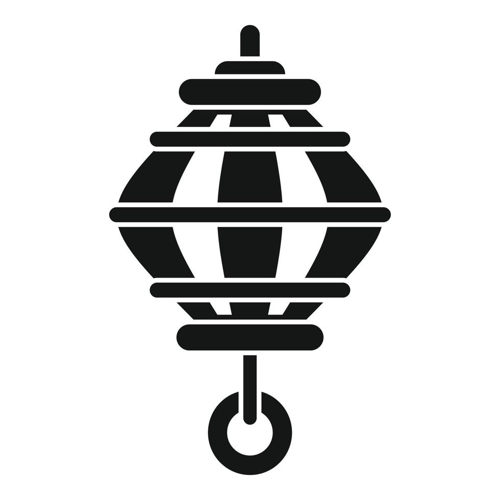 Decor chinese lantern icon, simple style vector