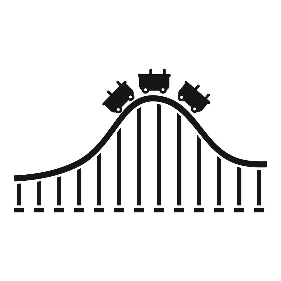 Roller coaster train icon, simple style vector