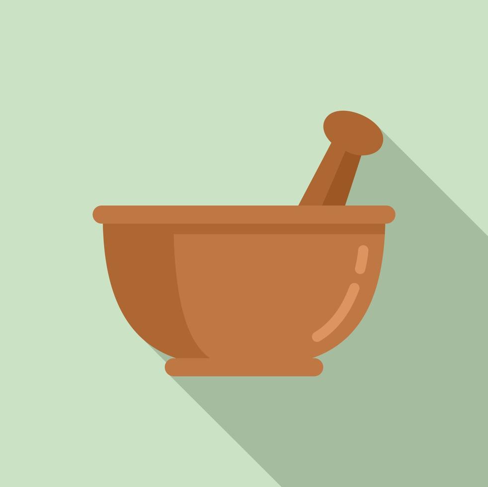Sauna bowl plant icon, flat style vector