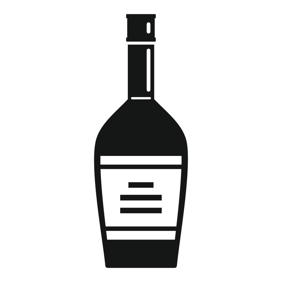 Bourbon bottle drink icon, simple style vector