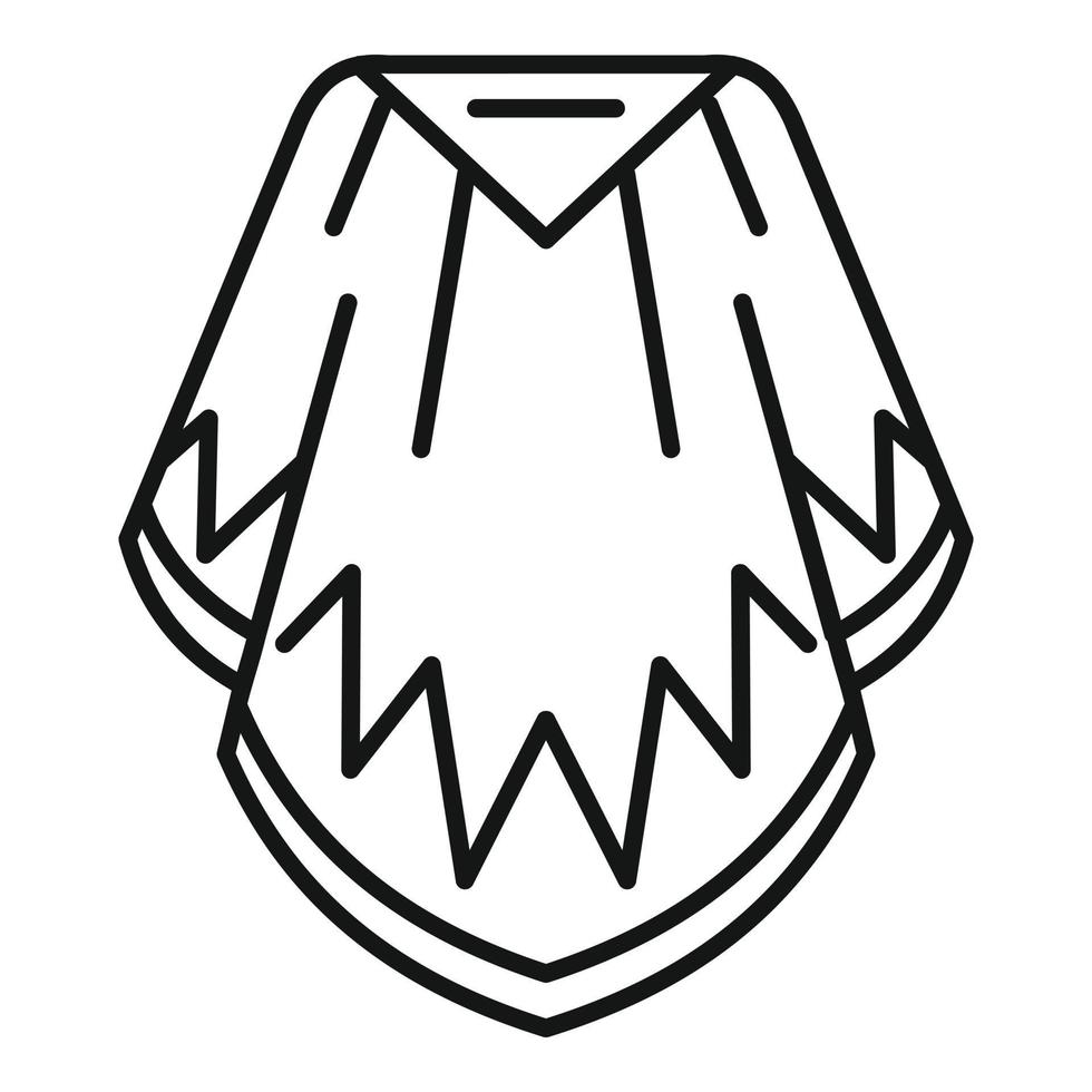 Mexican poncho icon, outline style vector