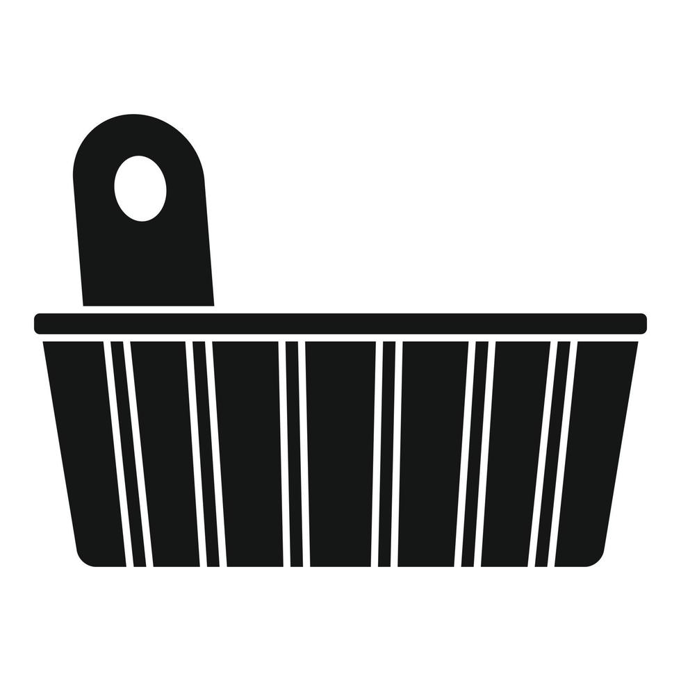 icono de olla de madera de sauna, estilo simple vector