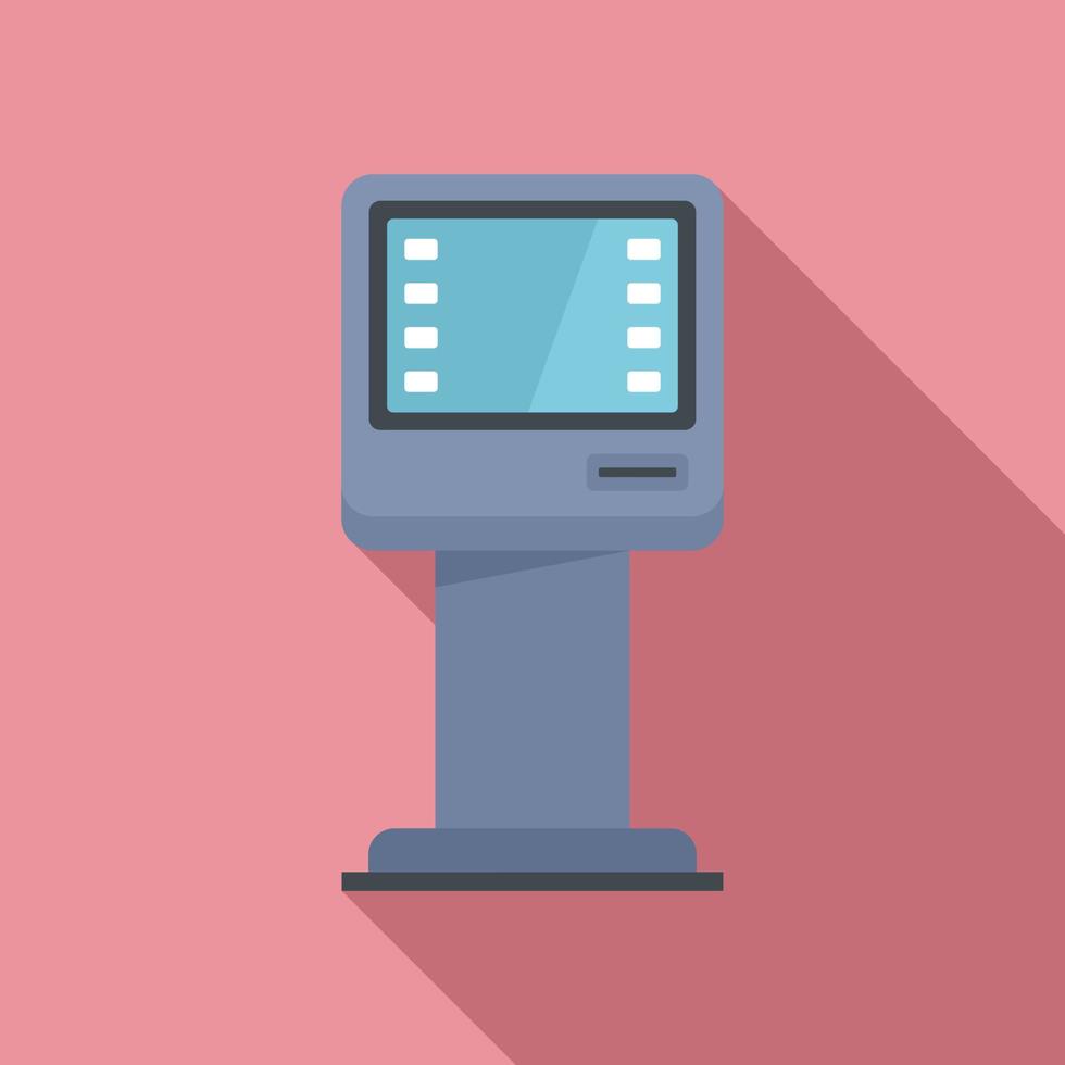 Money atm icon, flat style vector