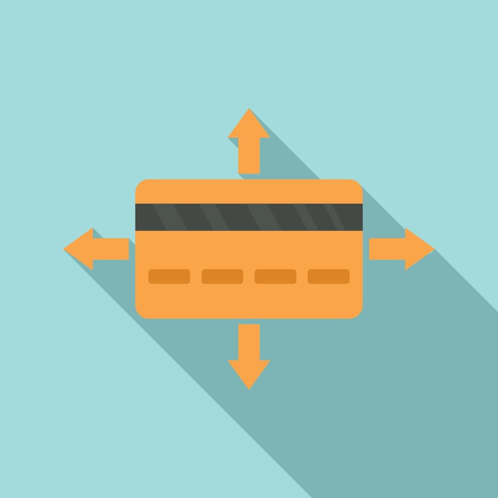 Crowdfunding gold credit card icon, flat style vector