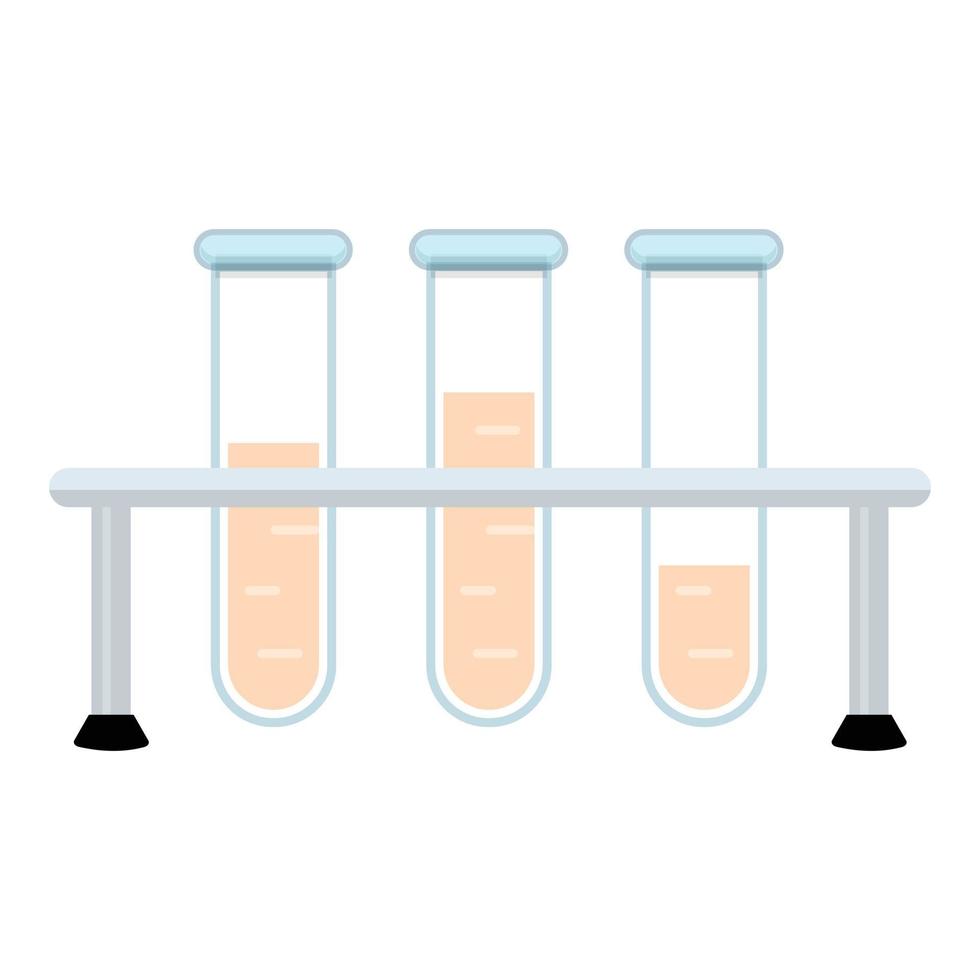 Medical test tubes icon, cartoon style vector