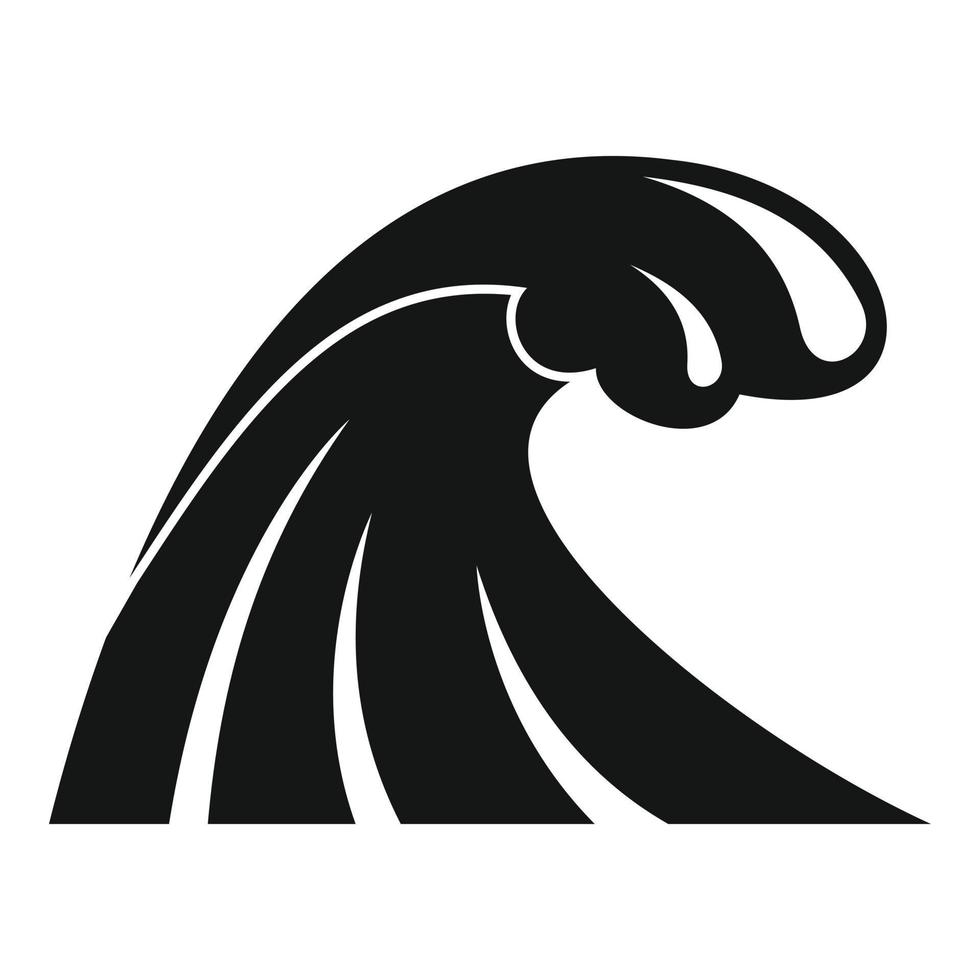 icono de inundación de olas de tsunami, estilo simple vector