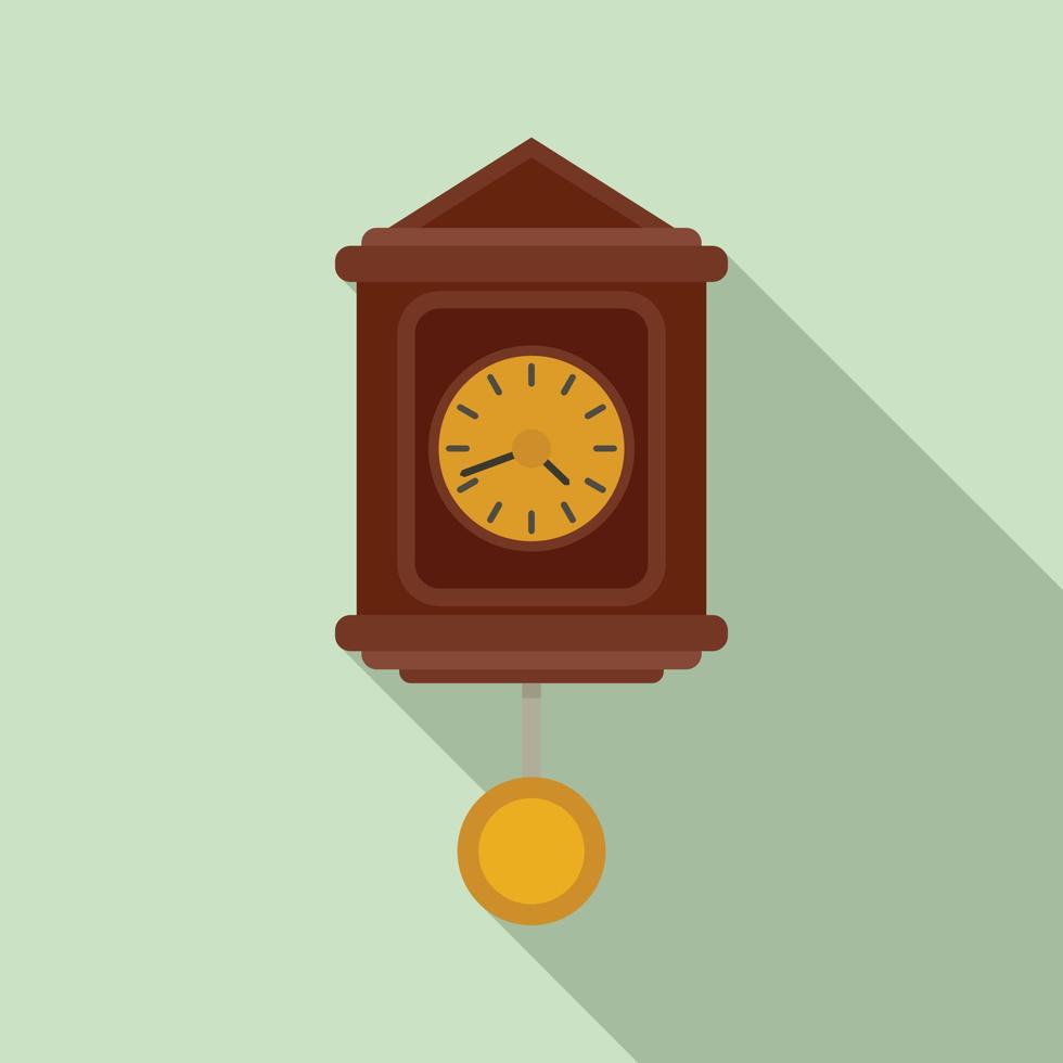 icono de reloj de péndulo de hora, estilo plano vector