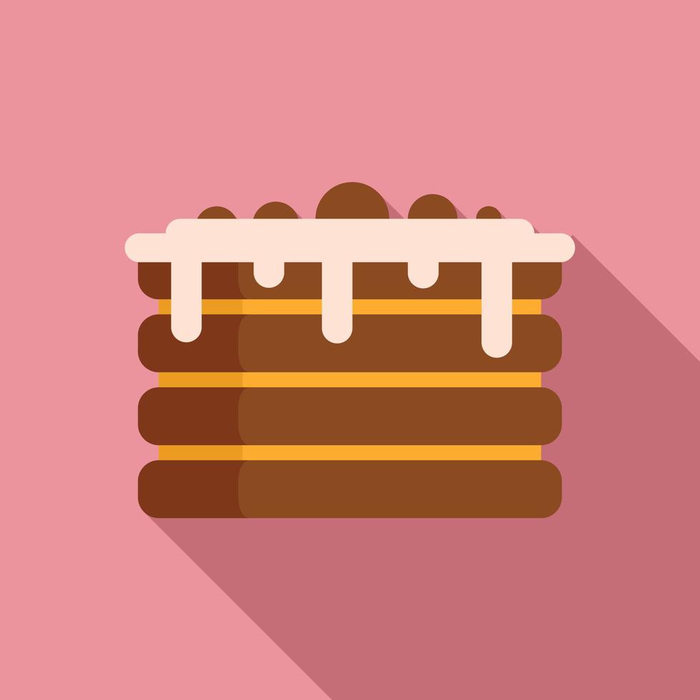 Cream sweer cake icon, flat style vector