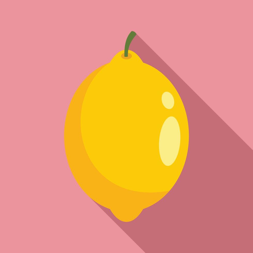 Yellow lemon icon, flat style vector