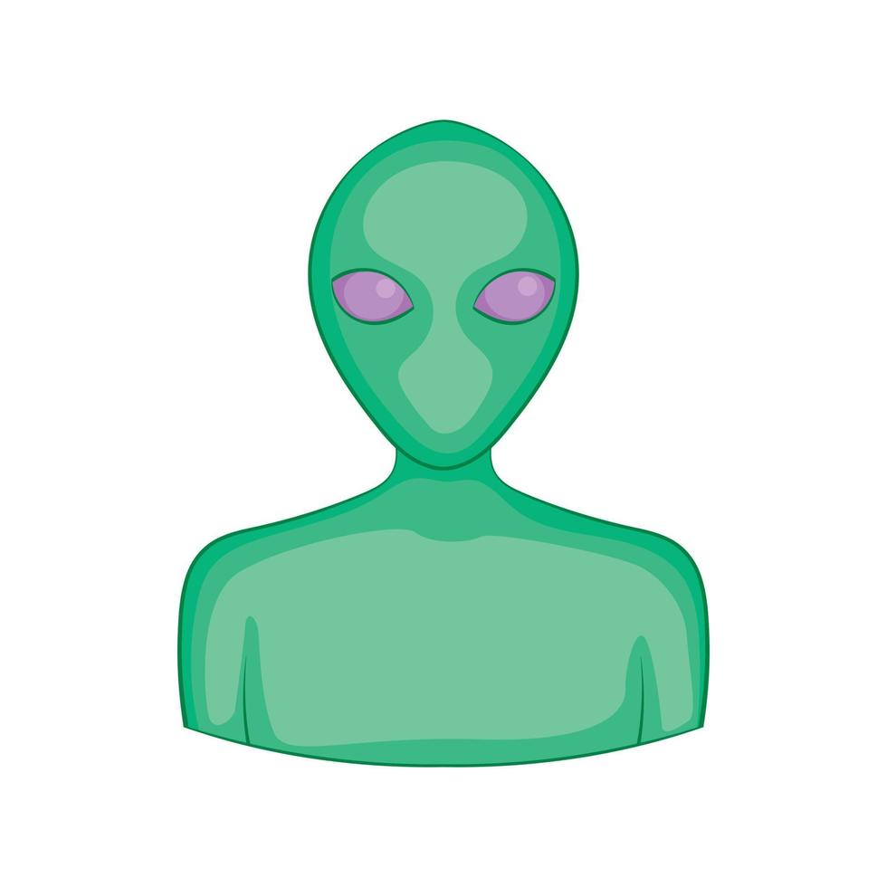 Alien icon, cartoon style vector