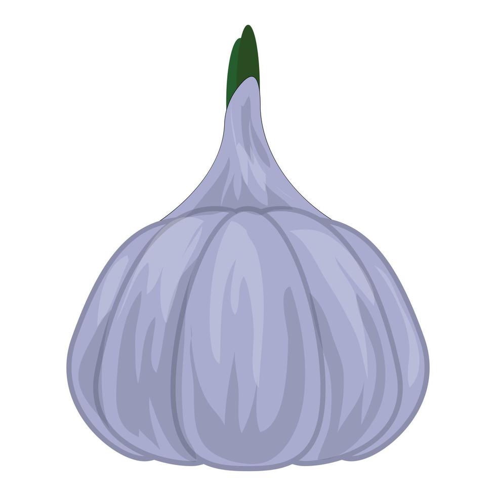 Garlic icon, cartoon style vector