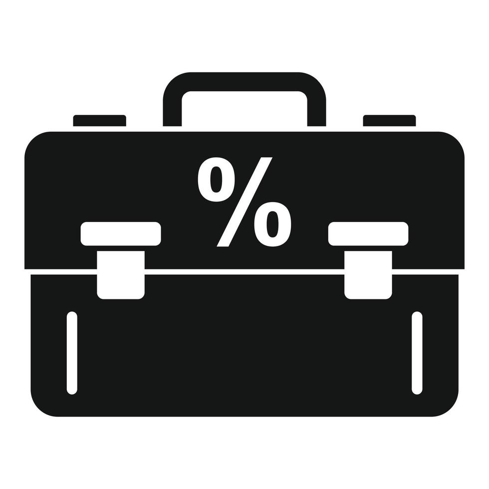 Percent tax case icon, simple style vector