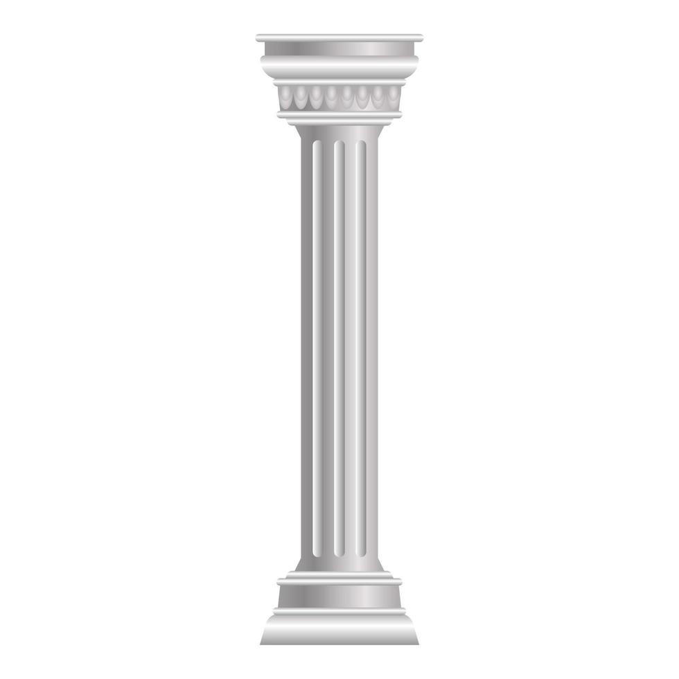 Antique column icon, cartoon style vector