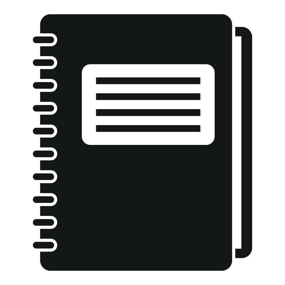 Library notebook icon, simple style vector