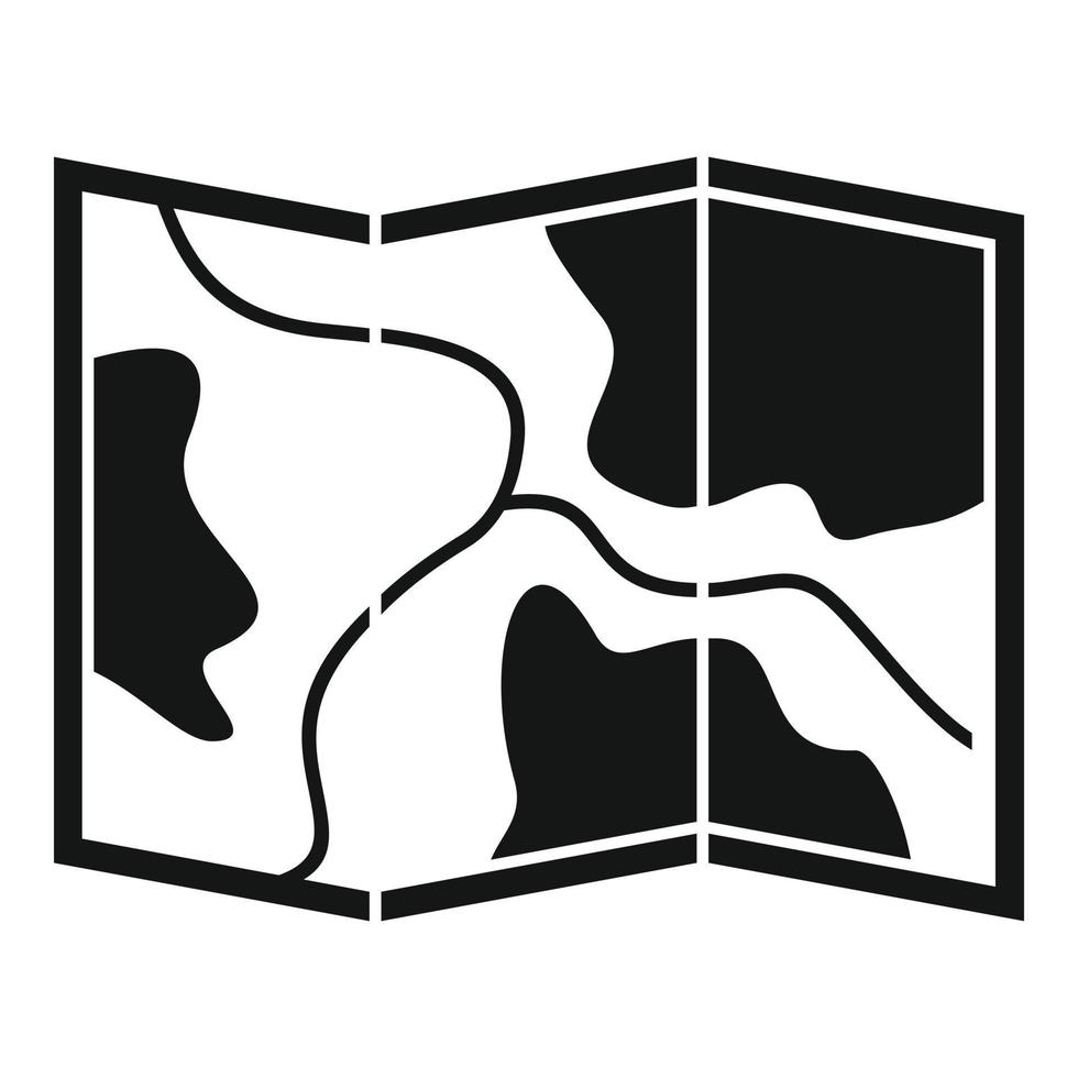 icono de mapa de caza de safari, estilo simple vector