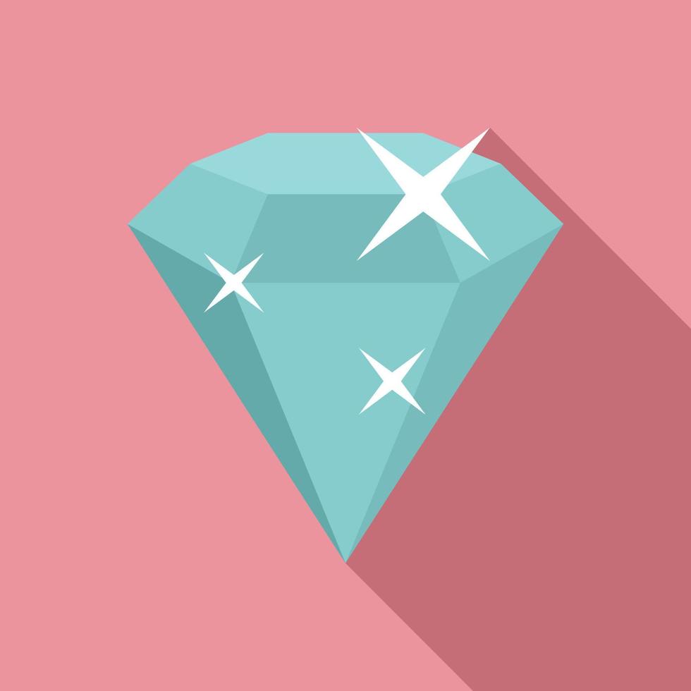 Shiny game diamond icon, flat style vector