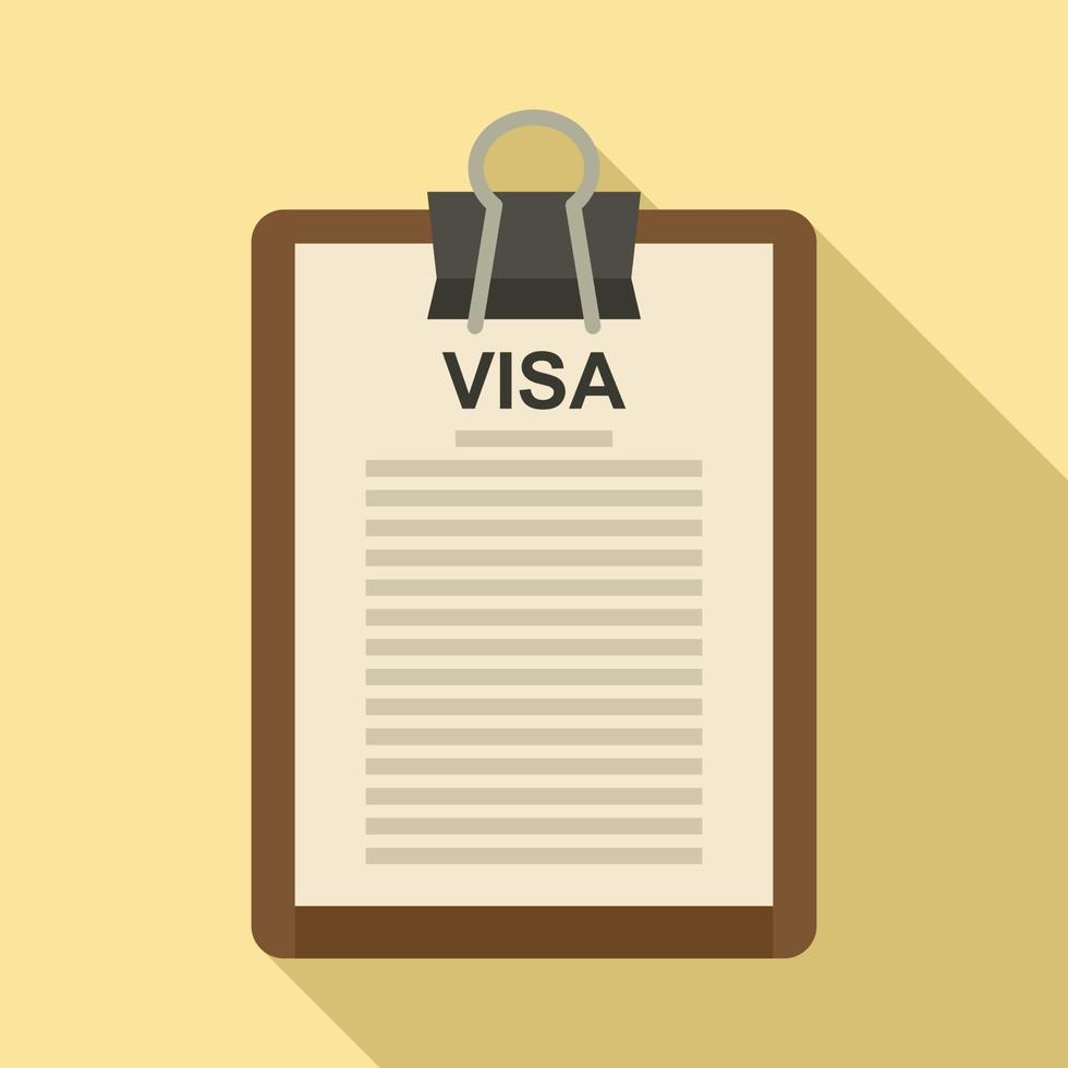 Visa control icon, flat style vector