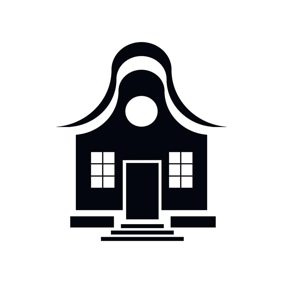 Cute little house icon, simple style vector