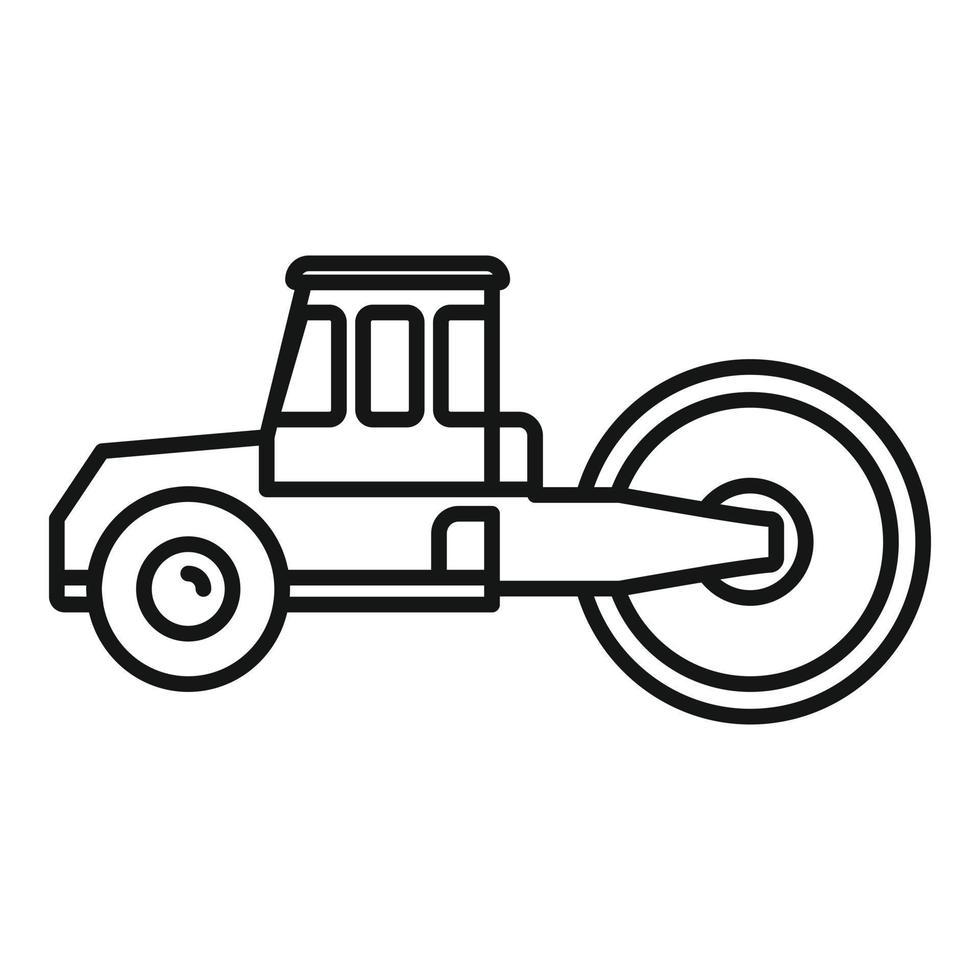 icono de rodillo de carretera de seguridad, estilo de contorno vector