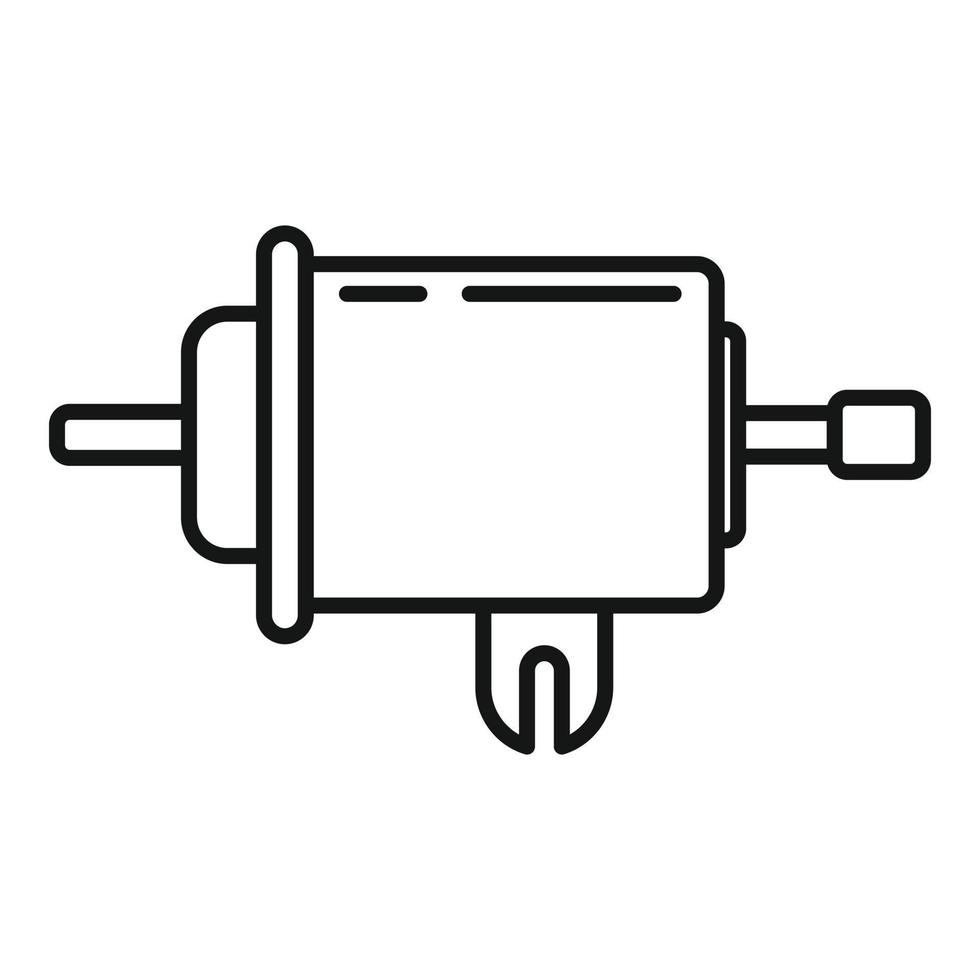 icono de filtro de metal de gasolina, estilo de esquema vector