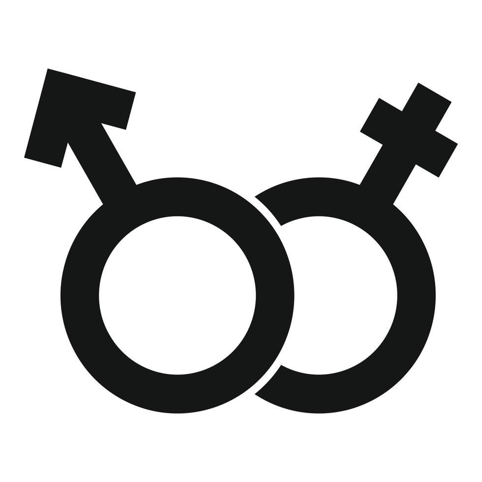 Divorce male female icon, simple style vector