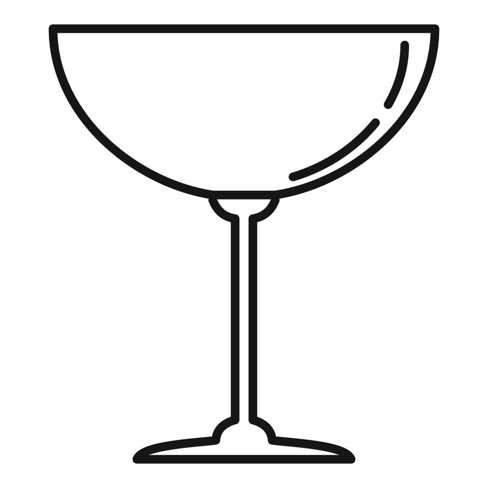 icono de copa de vino, estilo de esquema vector