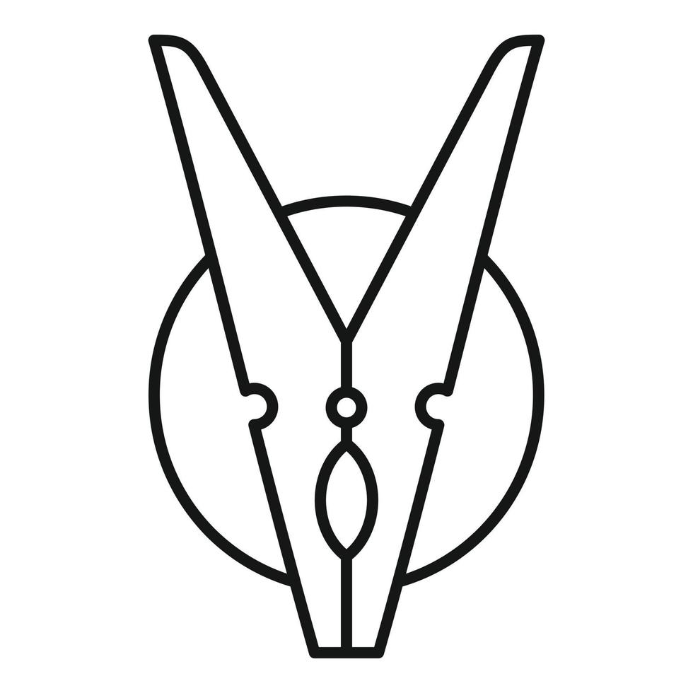 Clothes pin peg icon, outline style vector