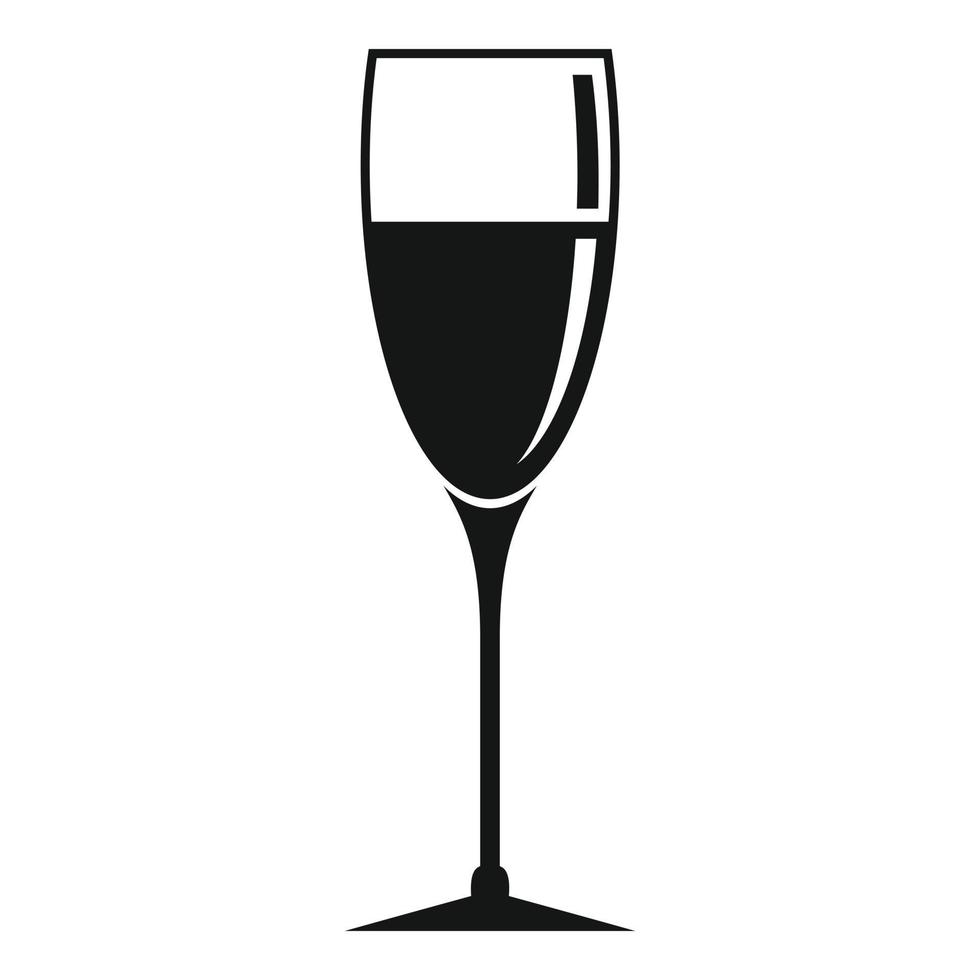 Shinning wineglass icon, simple style vector