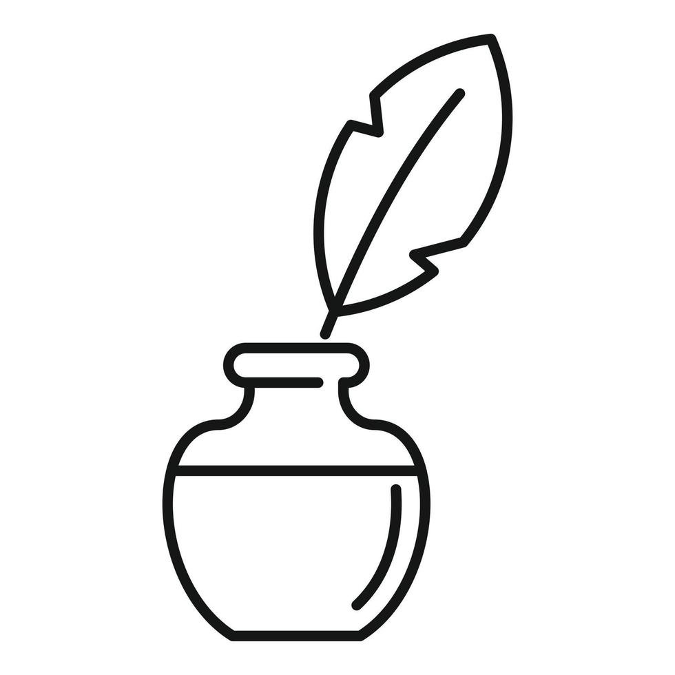 Storyteller ink feather icon, outline style vector