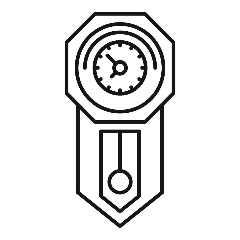 icono de reloj de péndulo de hora, estilo de contorno vector