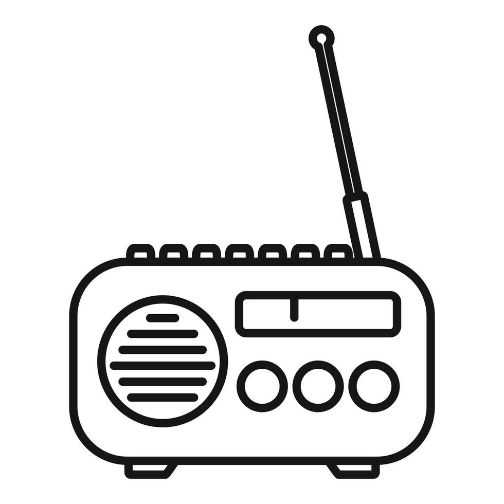 House radio icon, outline style vector