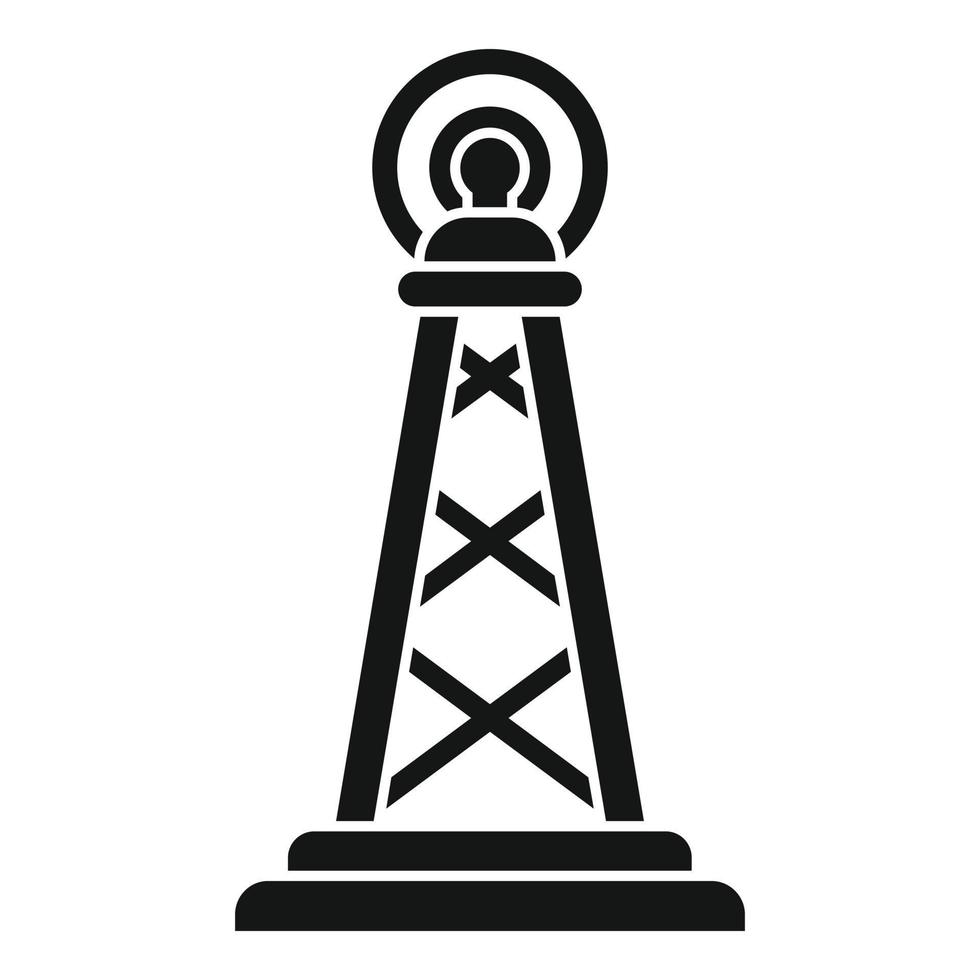 Gsm radiation tower icon, simple style vector