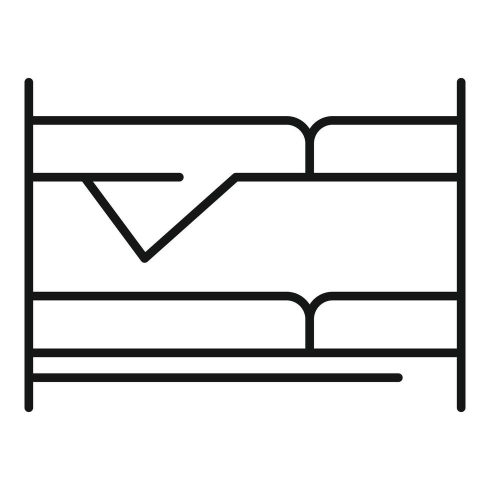 Childrens room bunk bed icon, outline style vector