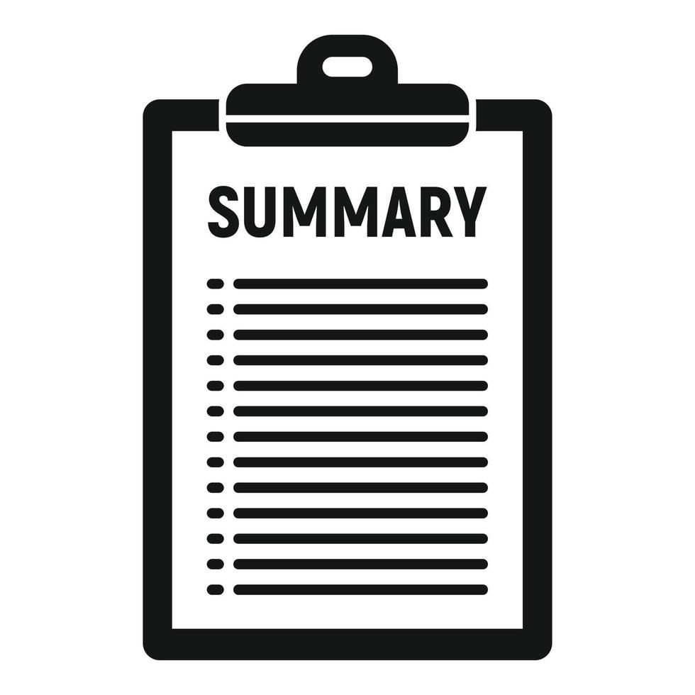Company summary icon, simple style vector