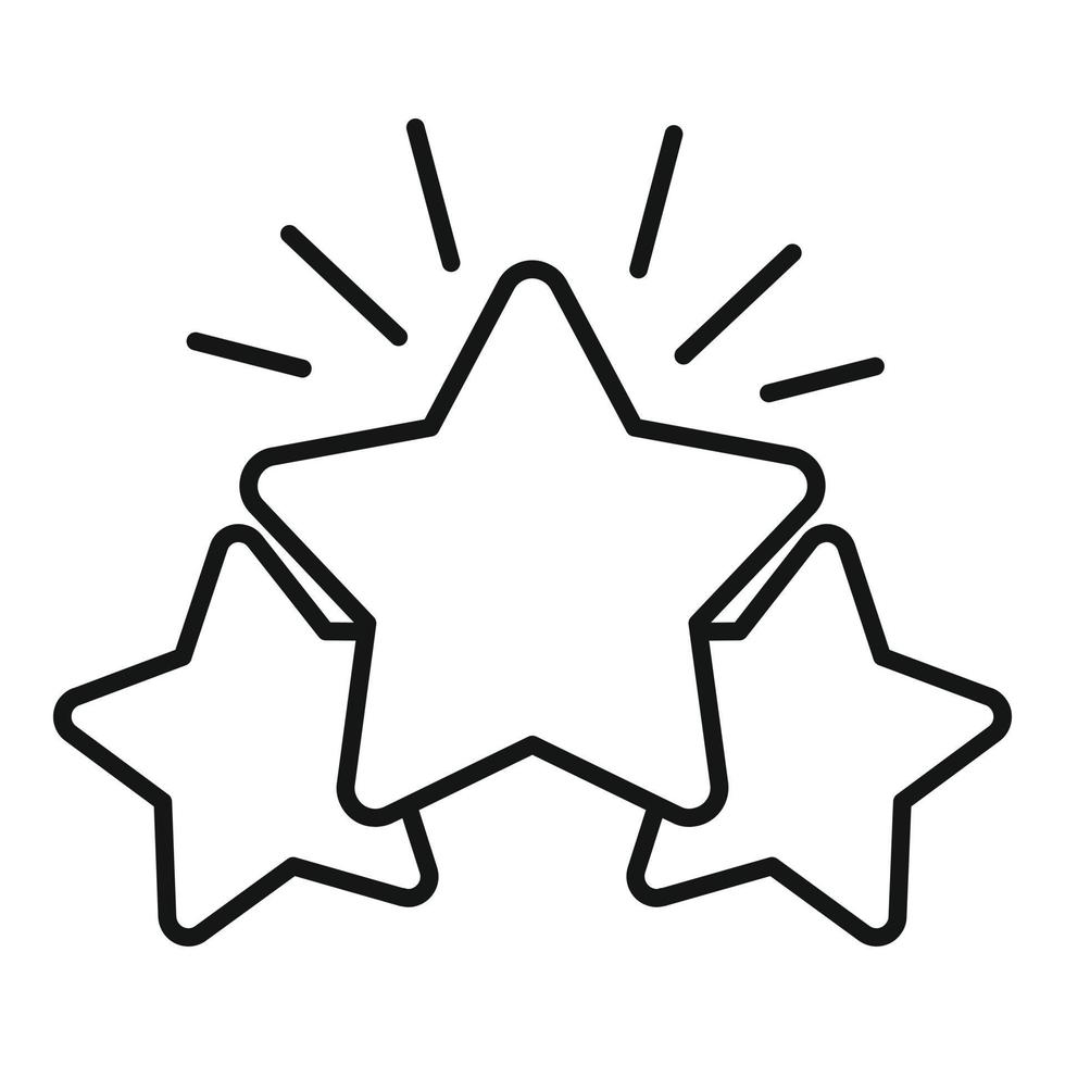 Shiny star reputation icon, outline style vector